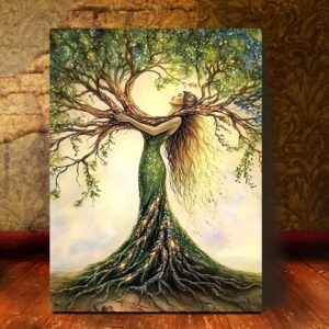 Framed Tree of Life Canvas Wall Art – Nature-Inspired Decorative Painting for Living Room, Bedroom, or Office